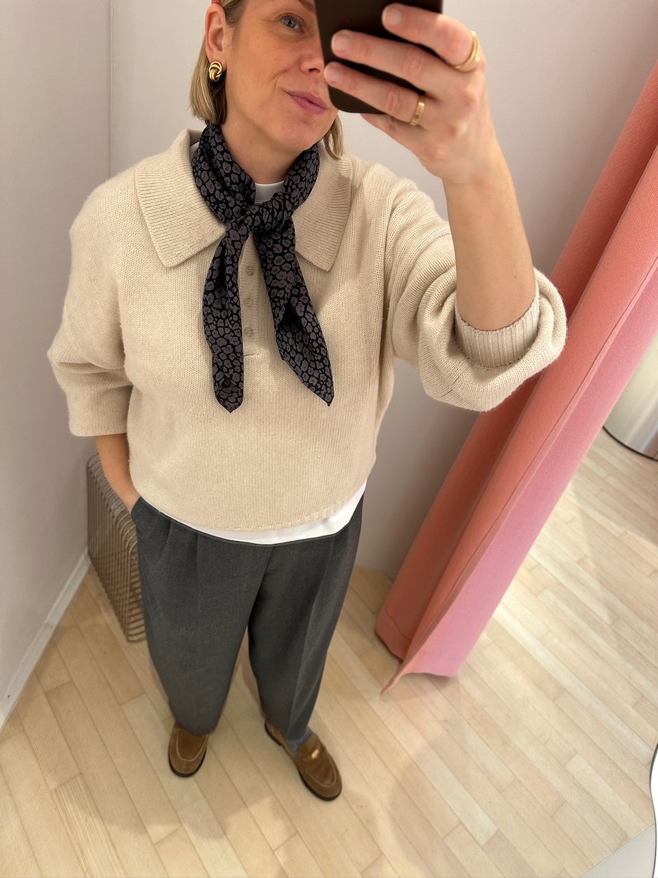 Winter Scarf Leo black & grey