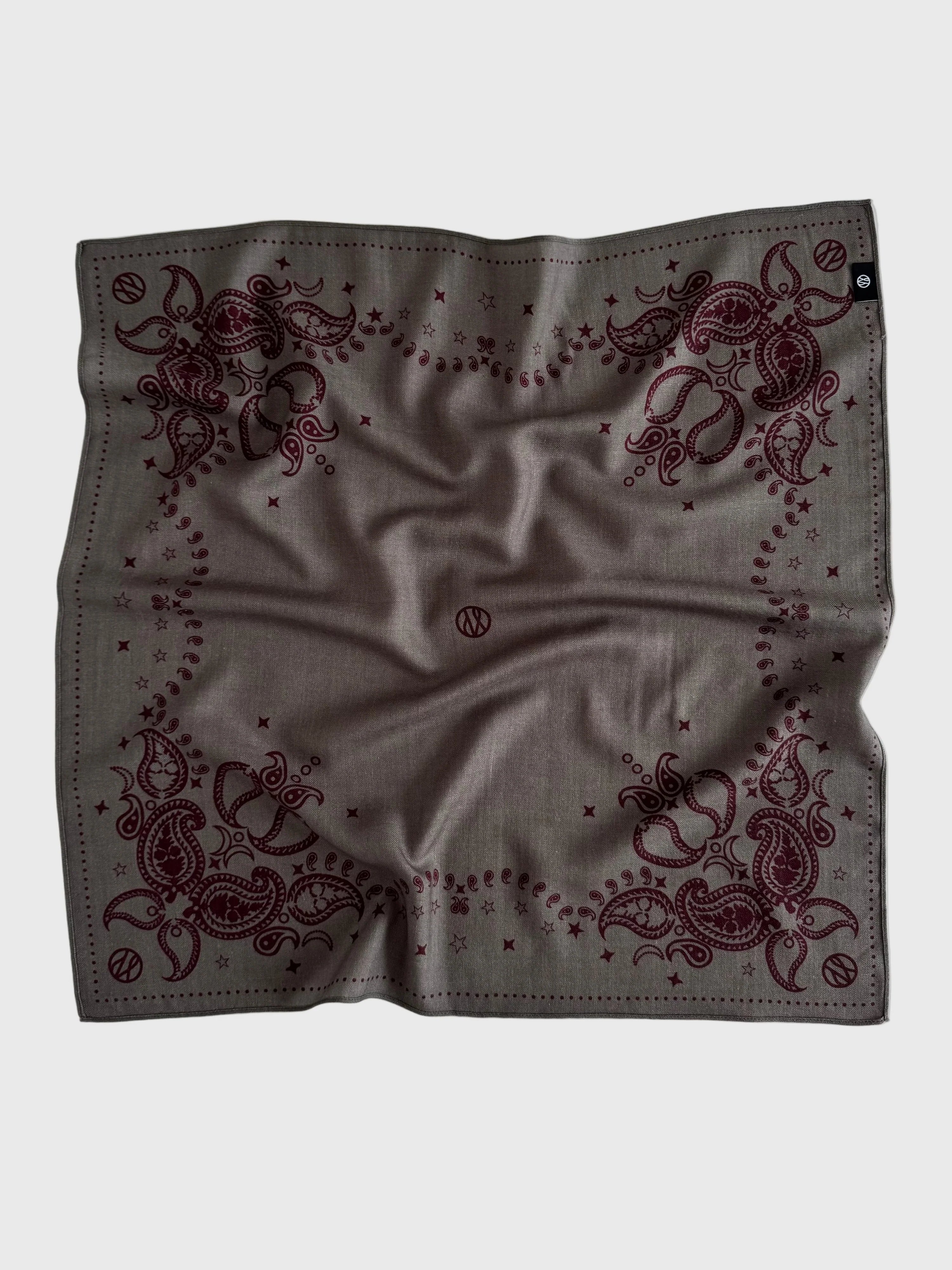 Winter Scarf taupe / black / wine red