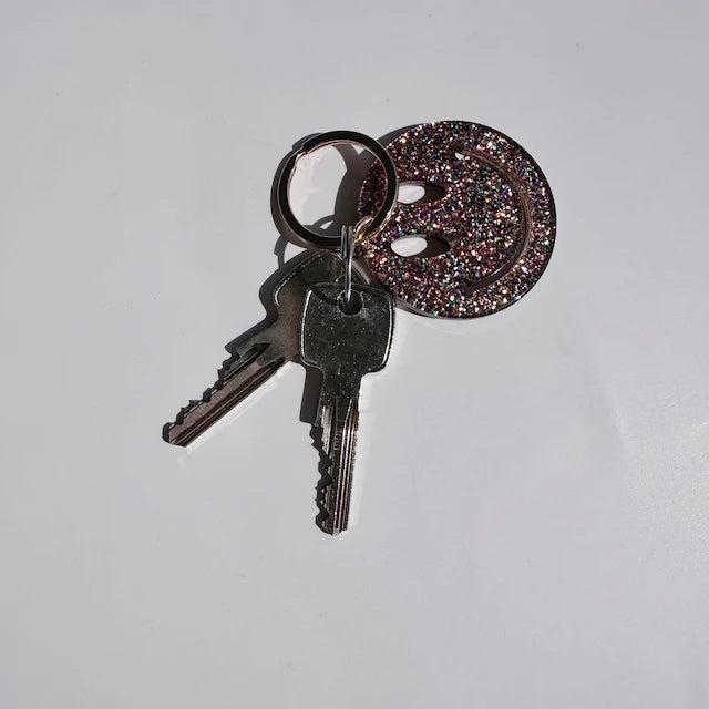 Schlüsselanhänger HAPPY glitzermix