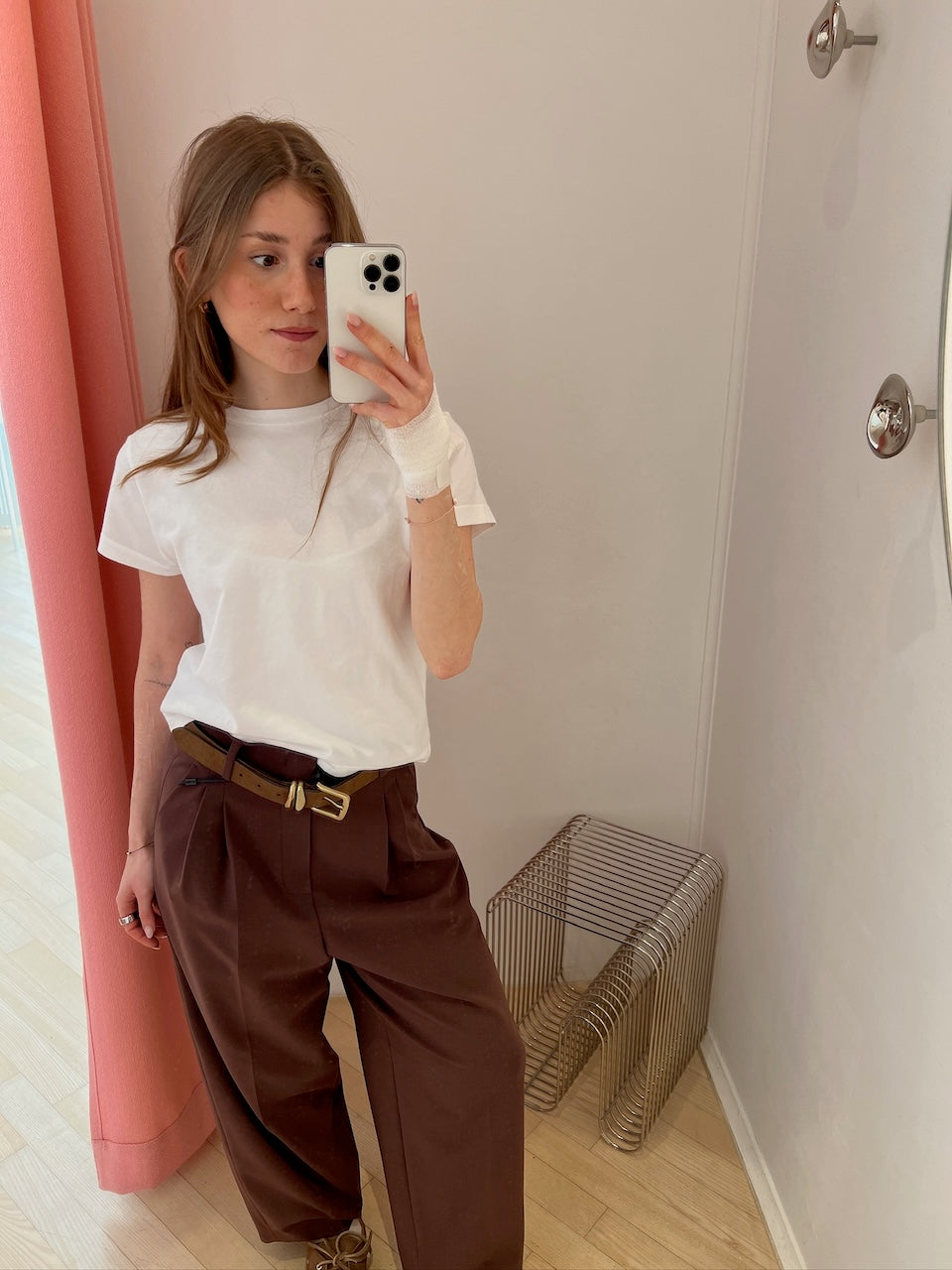 AdleyMBG Belt Suede cognac gold