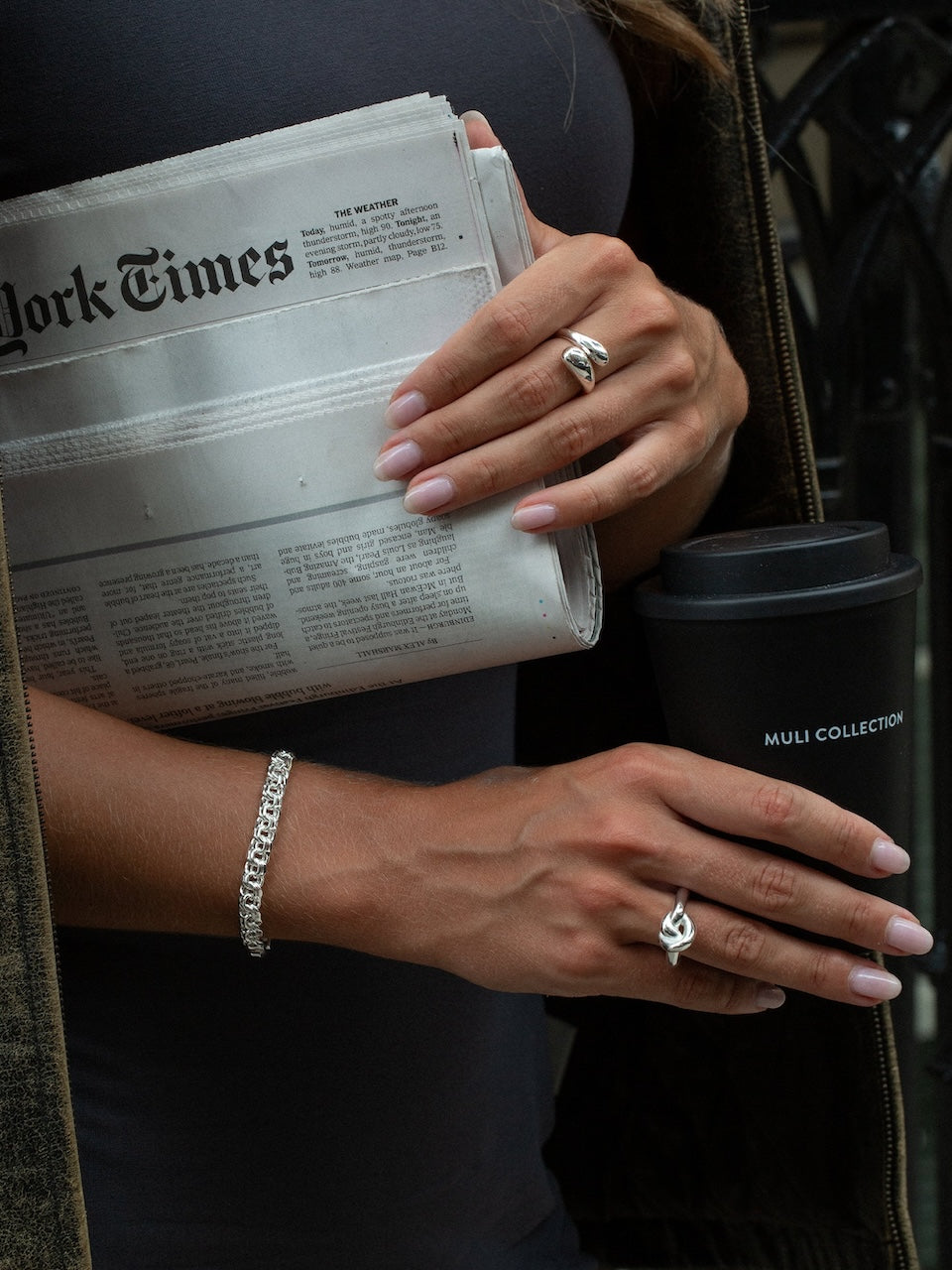 Adjustable Sleek Ring silver