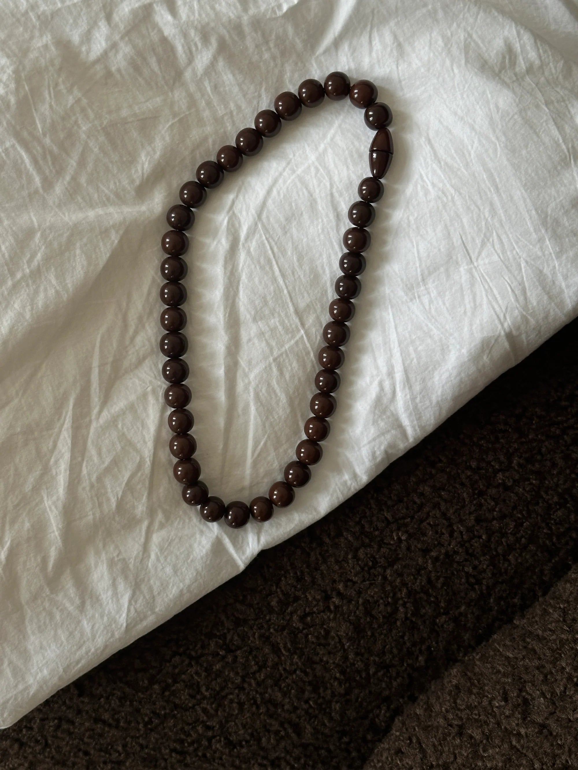 Cocoa Beaded Necklace brown