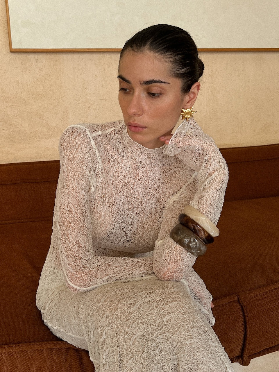 Resin Bangle Bracelet brown