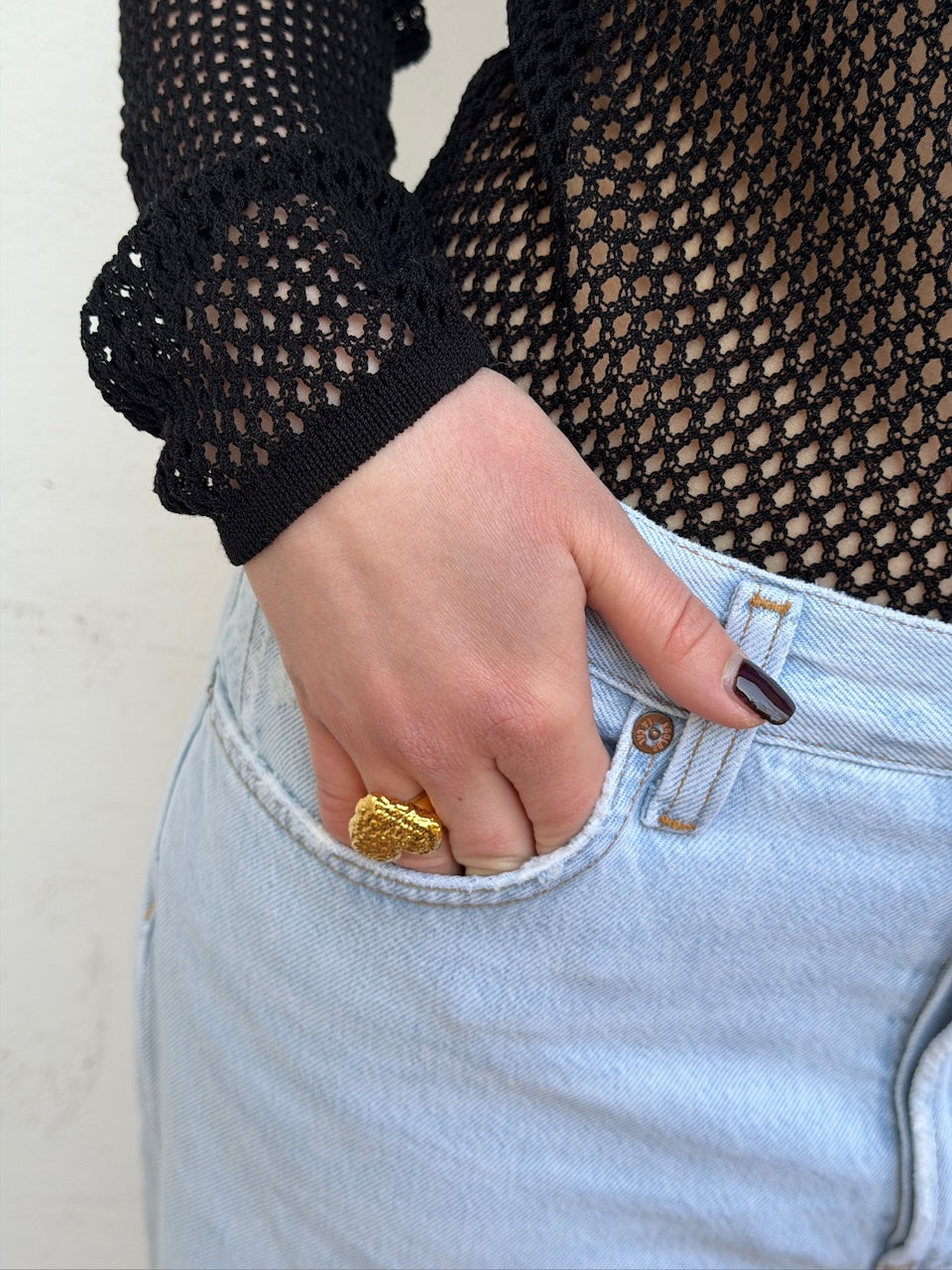 Textured Heart Ring golden
