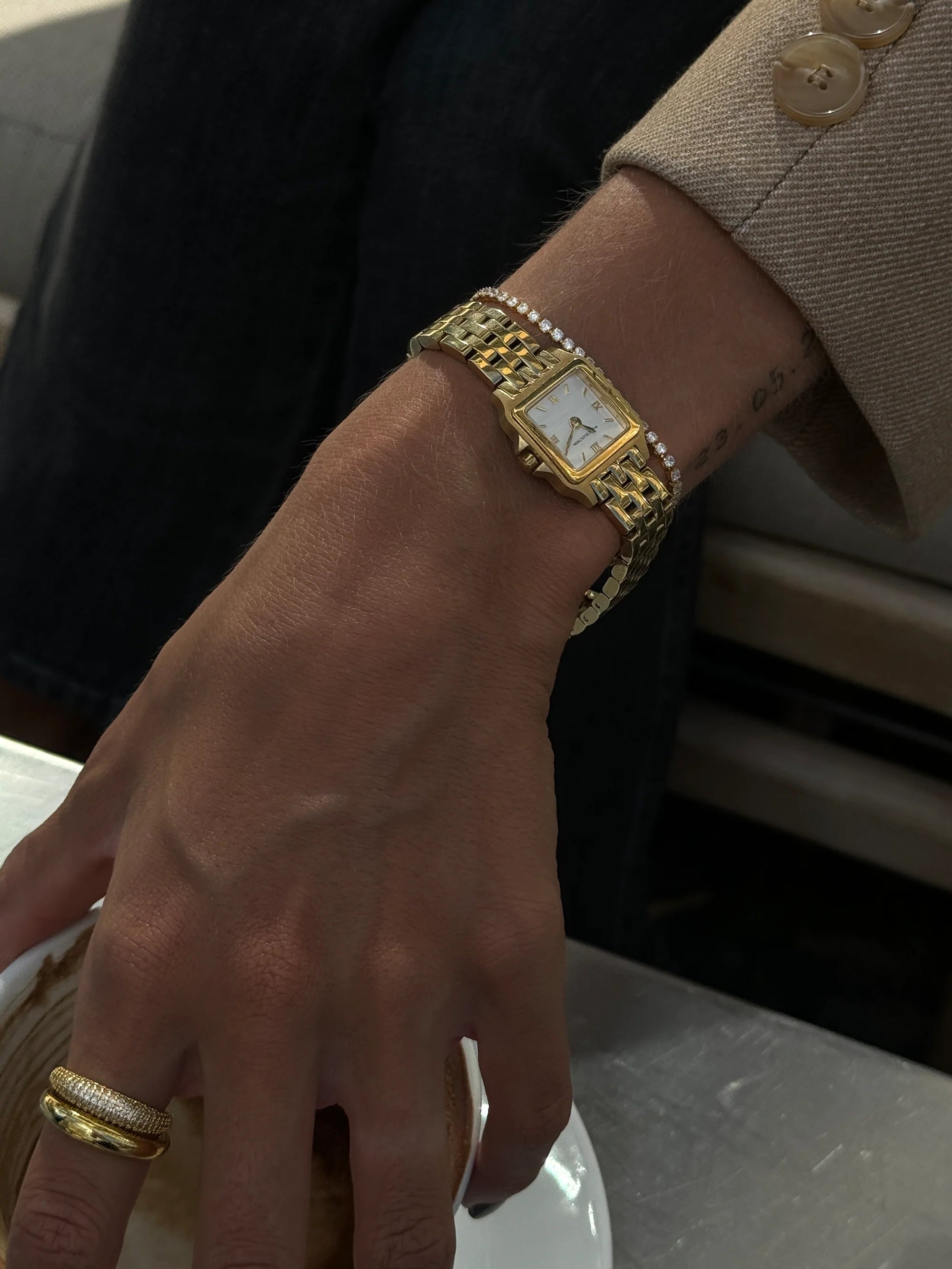 Thin Tennis Bracelet golden