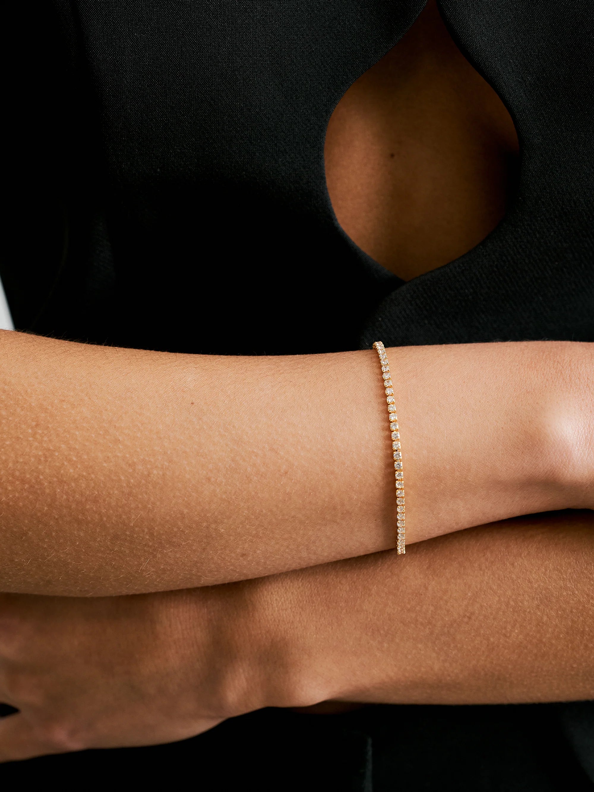 Thin Tennis Bracelet golden