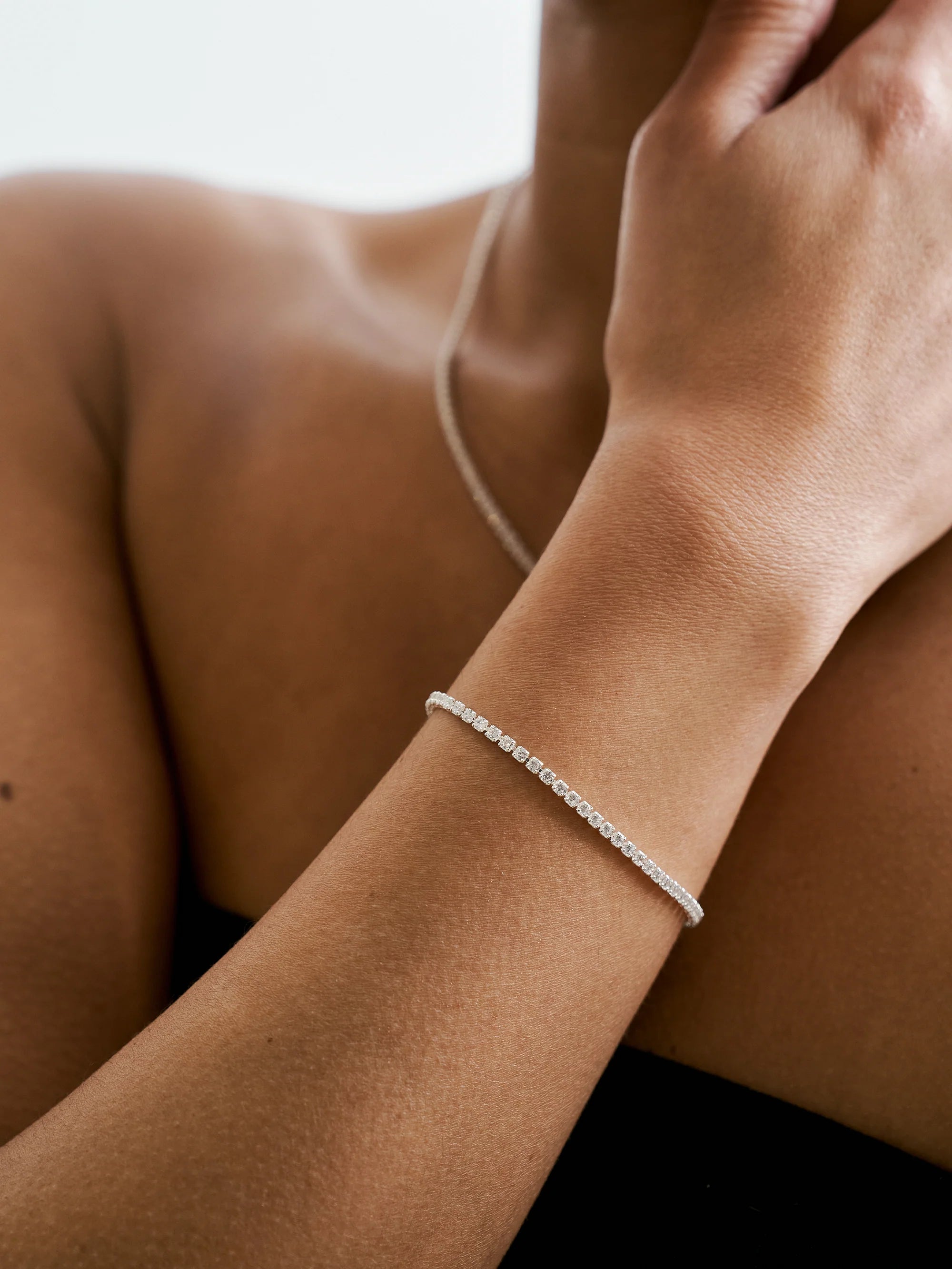 Thin Tennis Bracelet silver