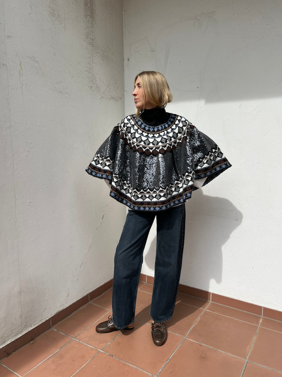 Verst Poncho mix black