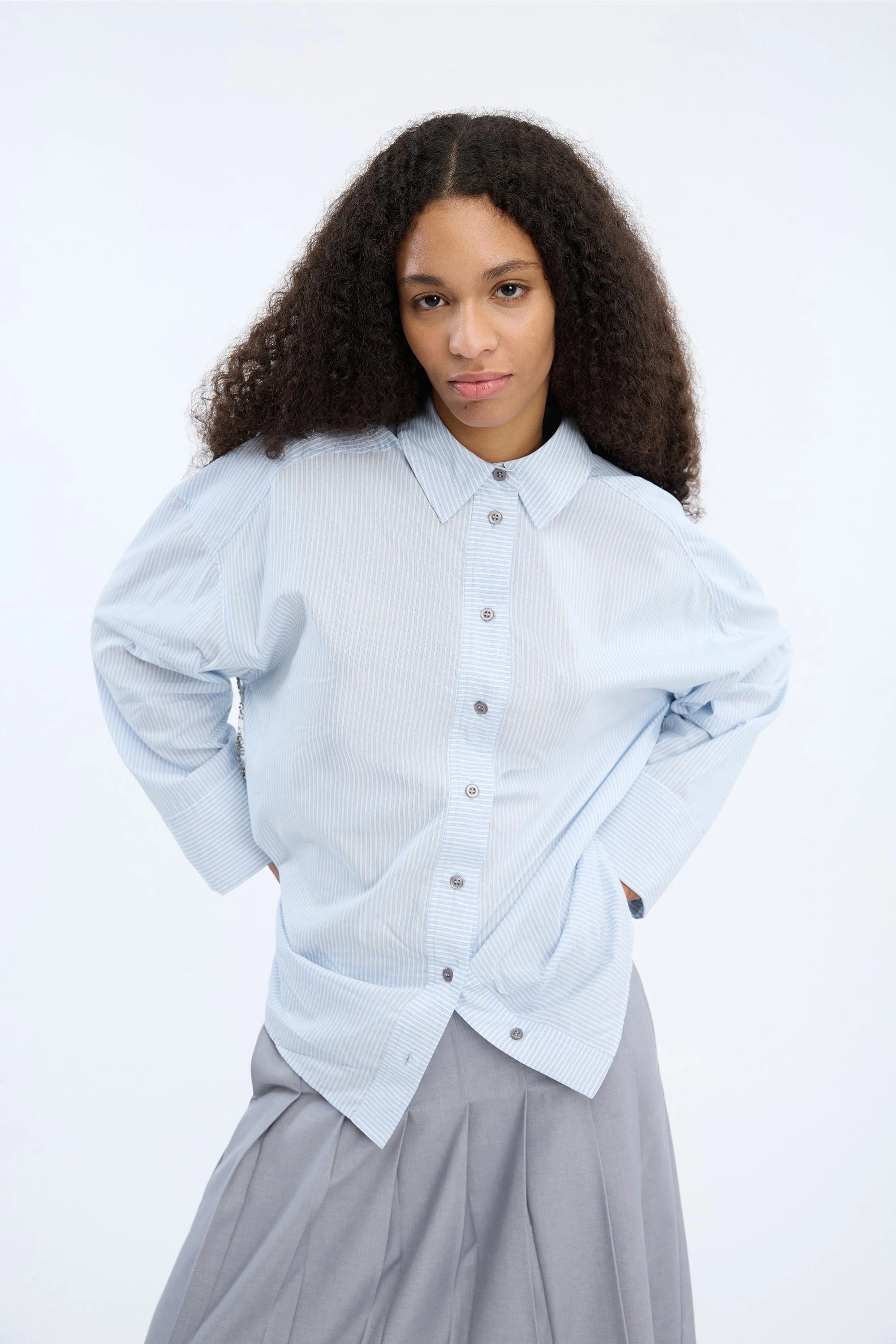 Vontario Top Blouse stripe blue