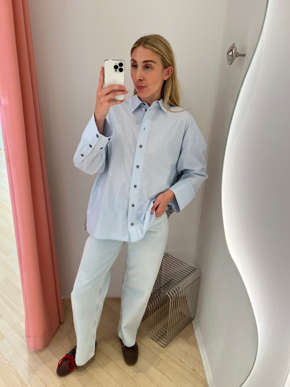 Vontario Top Blouse stripe blue