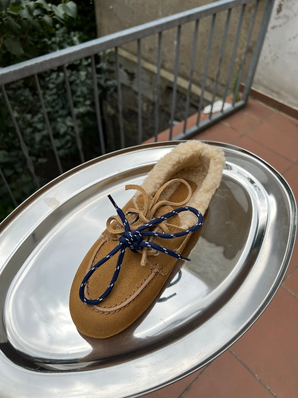 Boat Loafer Brushed Fur Suede camel