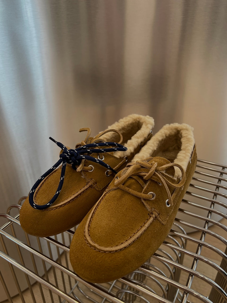 Boat Loafer Brushed Fur Suede camel