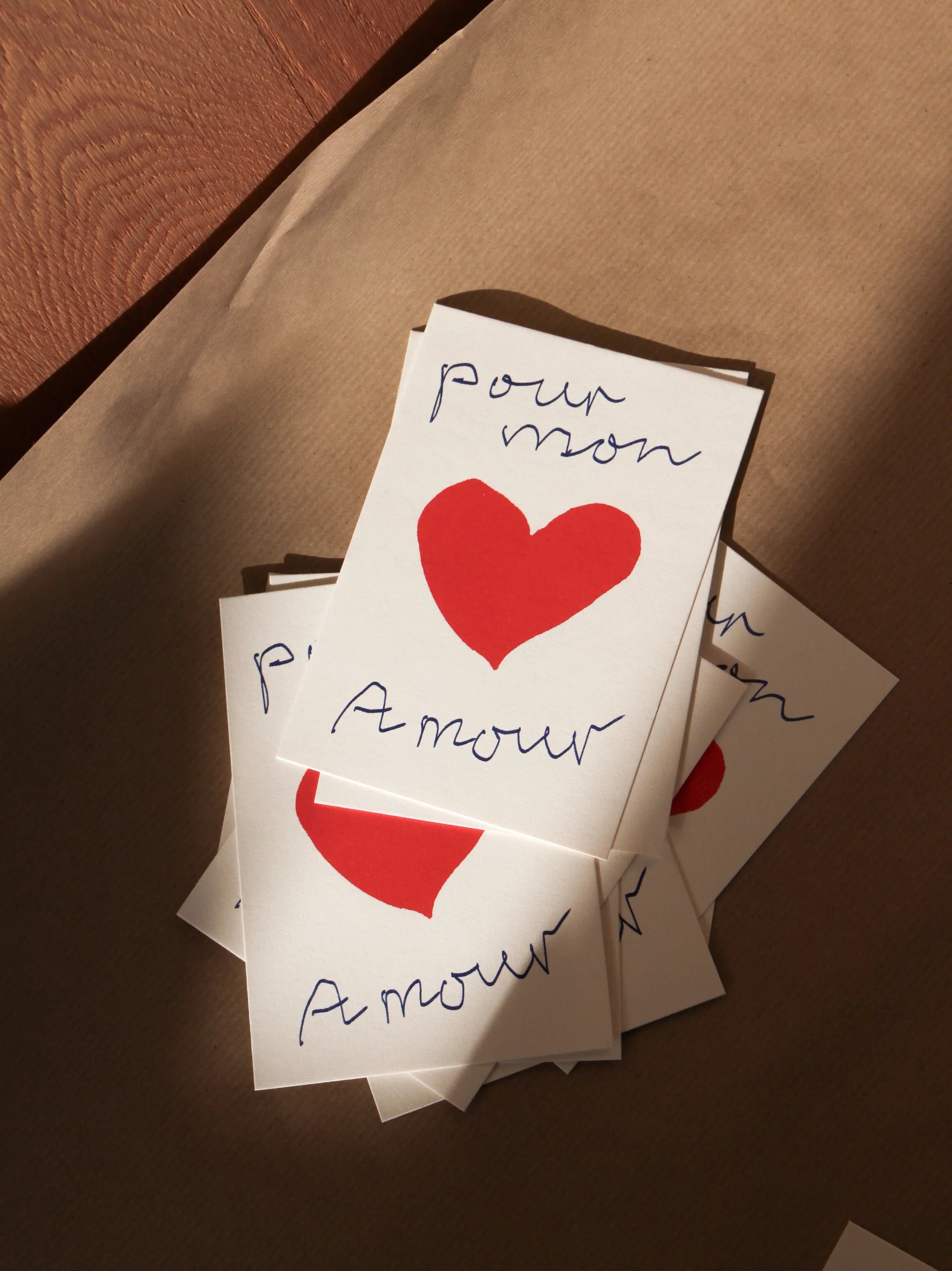 Postkarte 'Pour Mon Amour' Herz