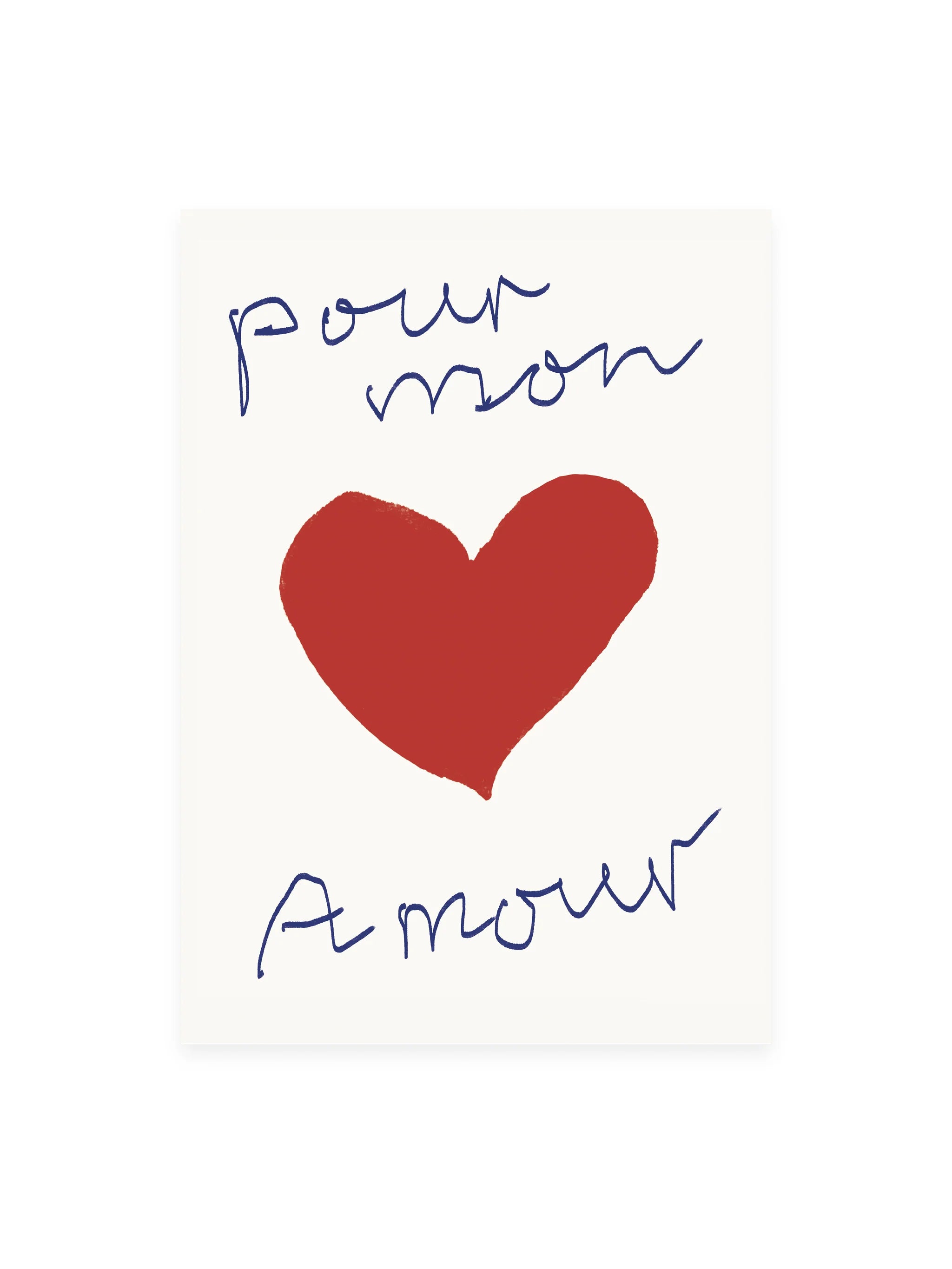 Postkarte 'Pour Mon Amour' Herz