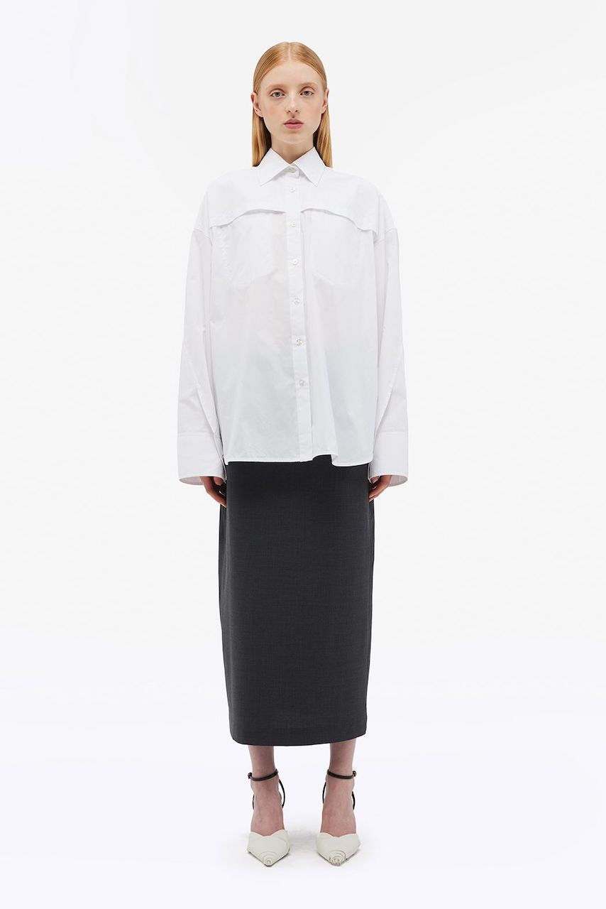 Falia Poplin Oversized Shirt bright white