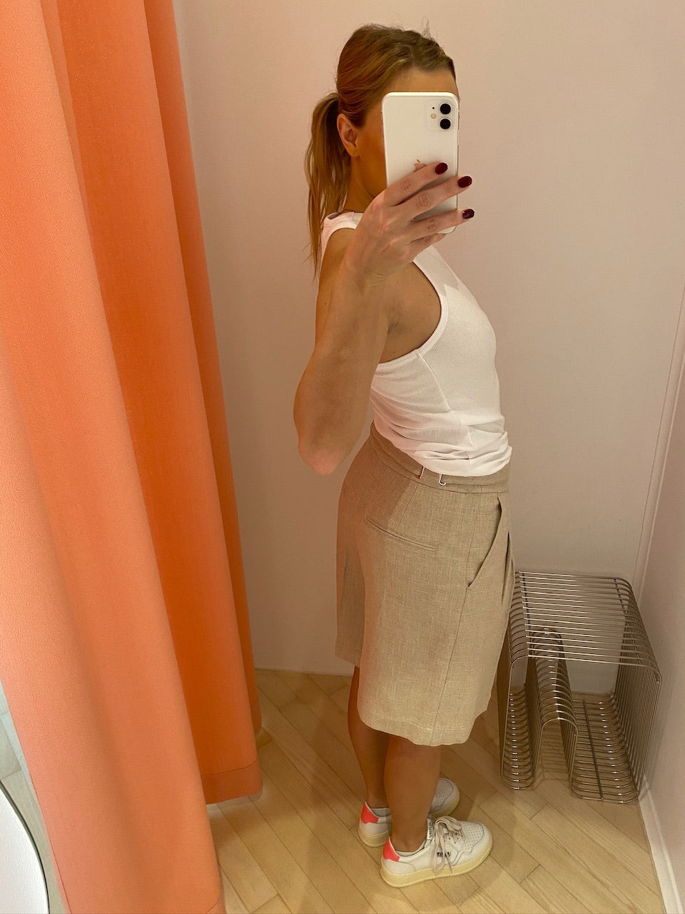 Sorna Highwaist Pleat Shorts tofu beige