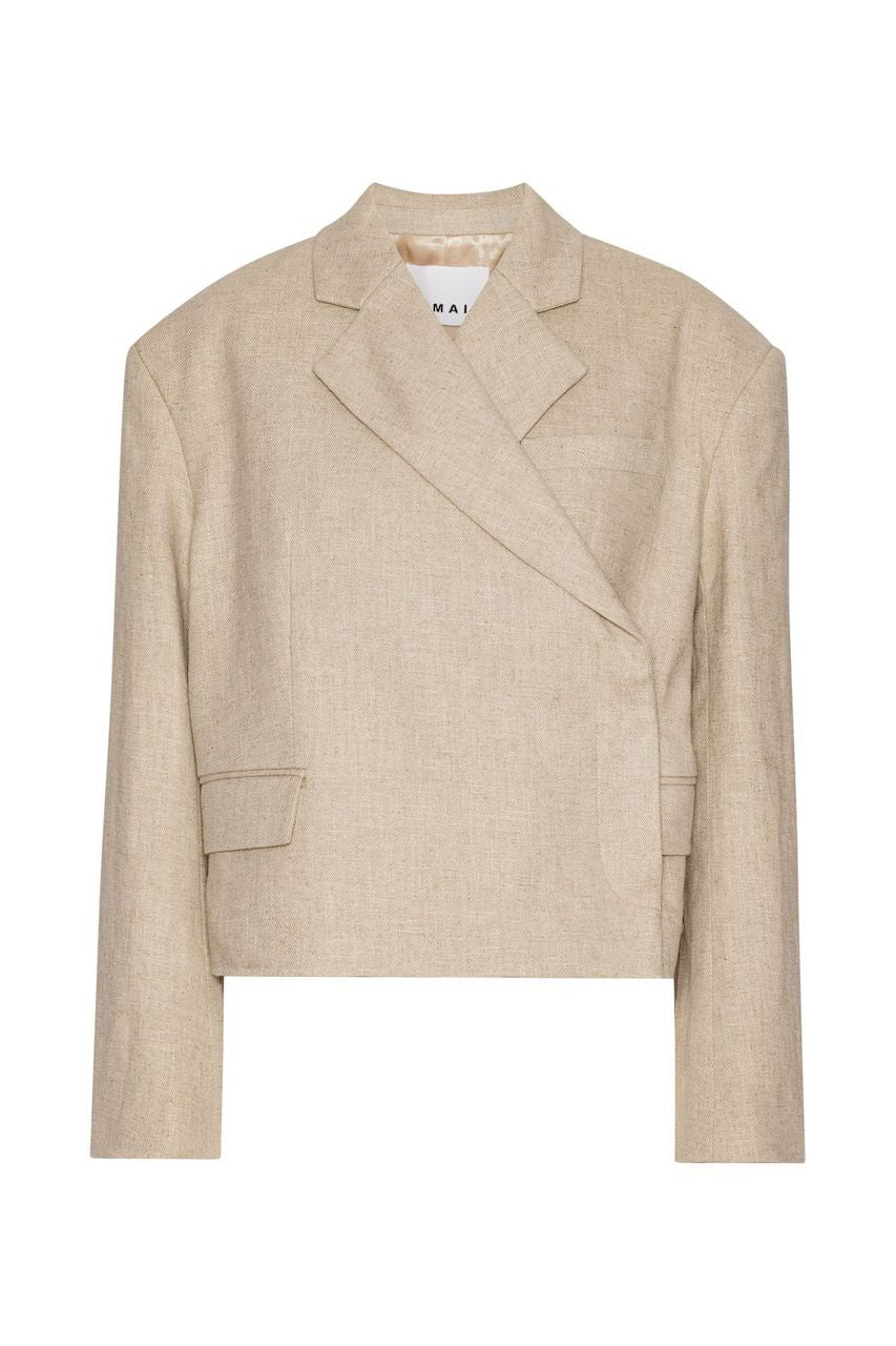 Symlo Oversized Crop Blazer tofu beige