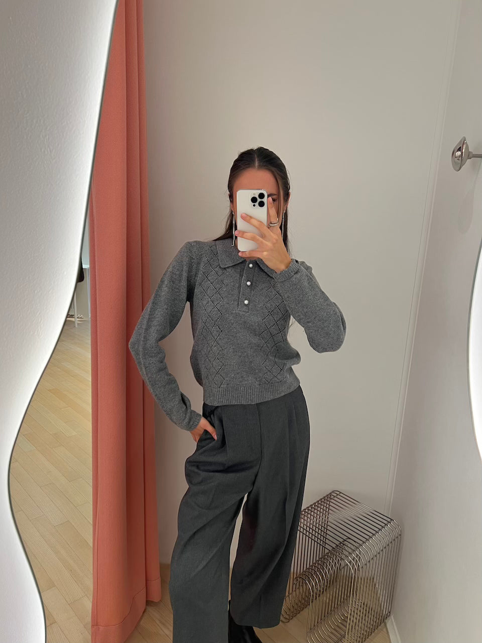 Noa Crop Pants Cashmere Touched Flannel castlerock