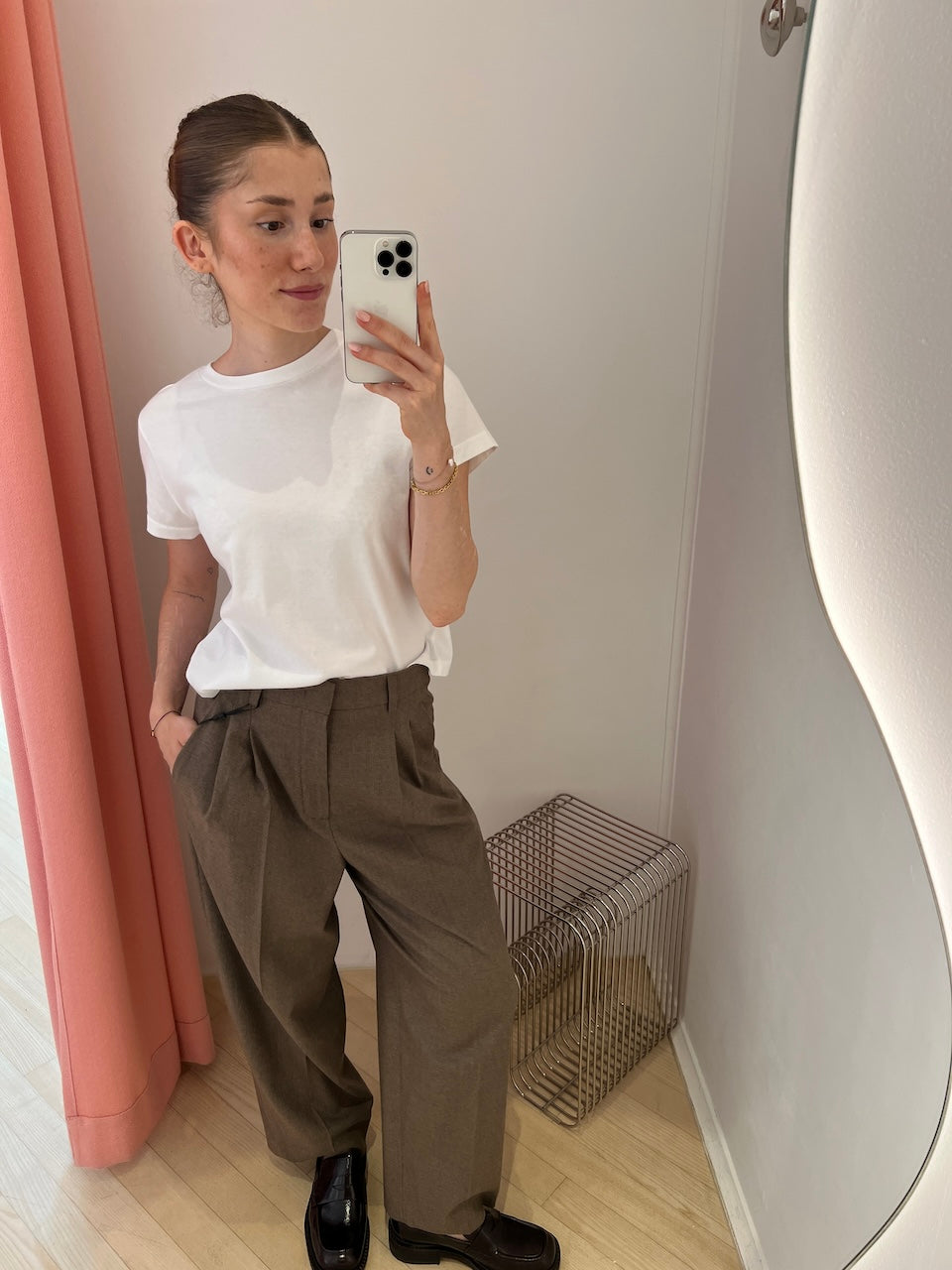 Noa Crop Pants Cashmere Touched Flannel dark sabbia