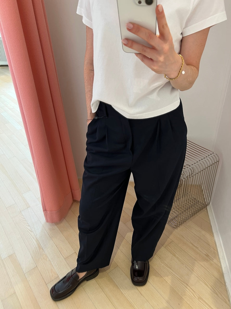 Noa Crop Pants Cashmere Touched Flannel marine