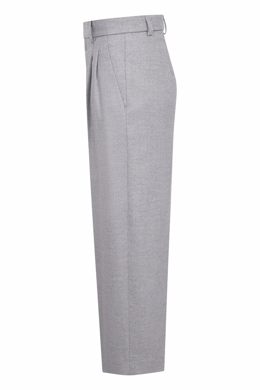 Noa Crop Pants Cashmere Touched Flannel marmorgrau