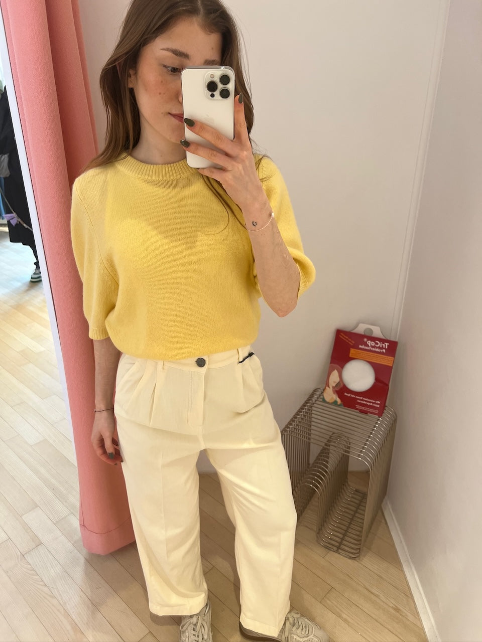 Noa Crop Denim Pants vanille