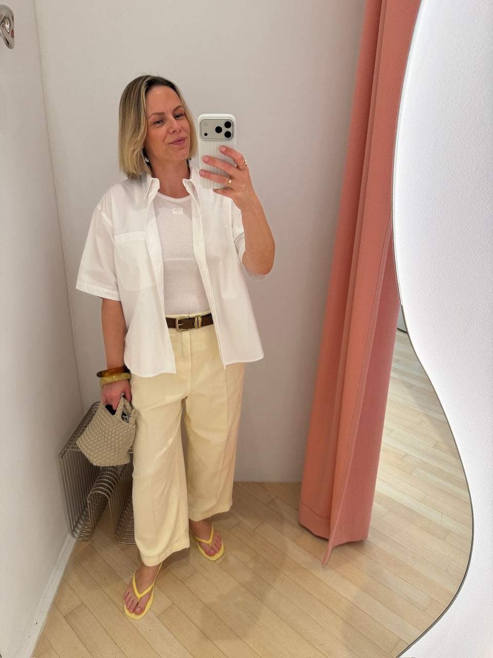 Noa Crop Denim Pants vanille
