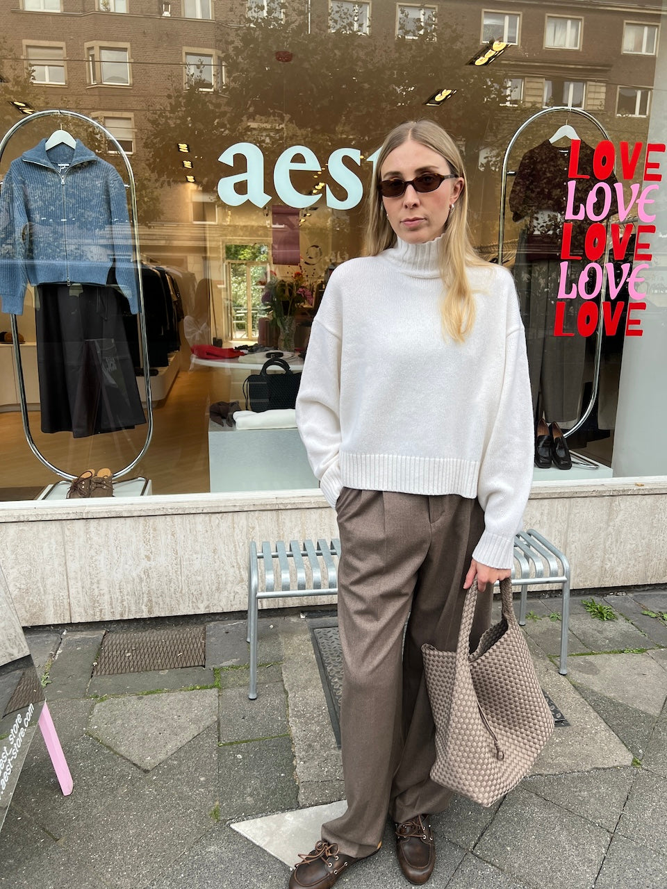 Noa Pants Cashmere Touched Flannel dark sabbia