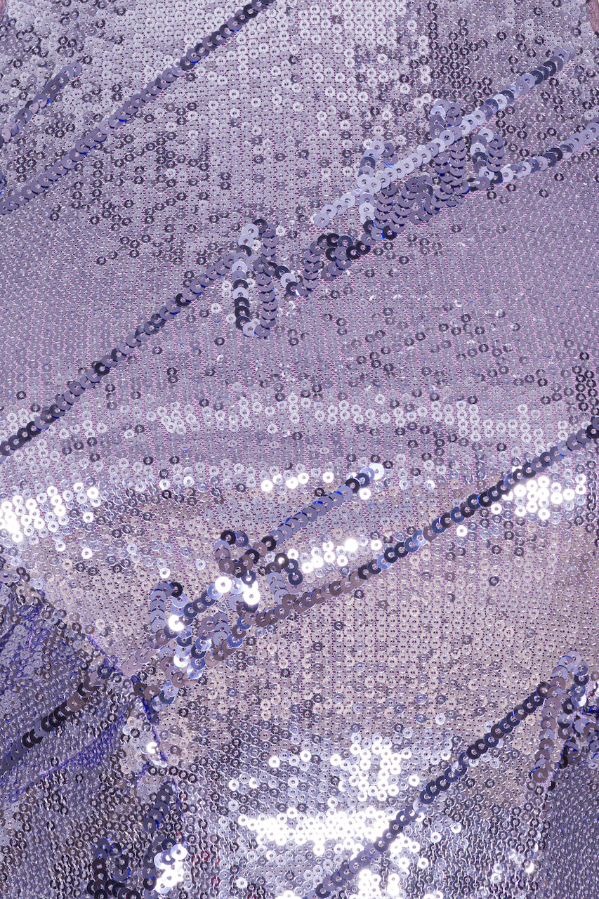 Sequins High Neck Top violet tulip comb.