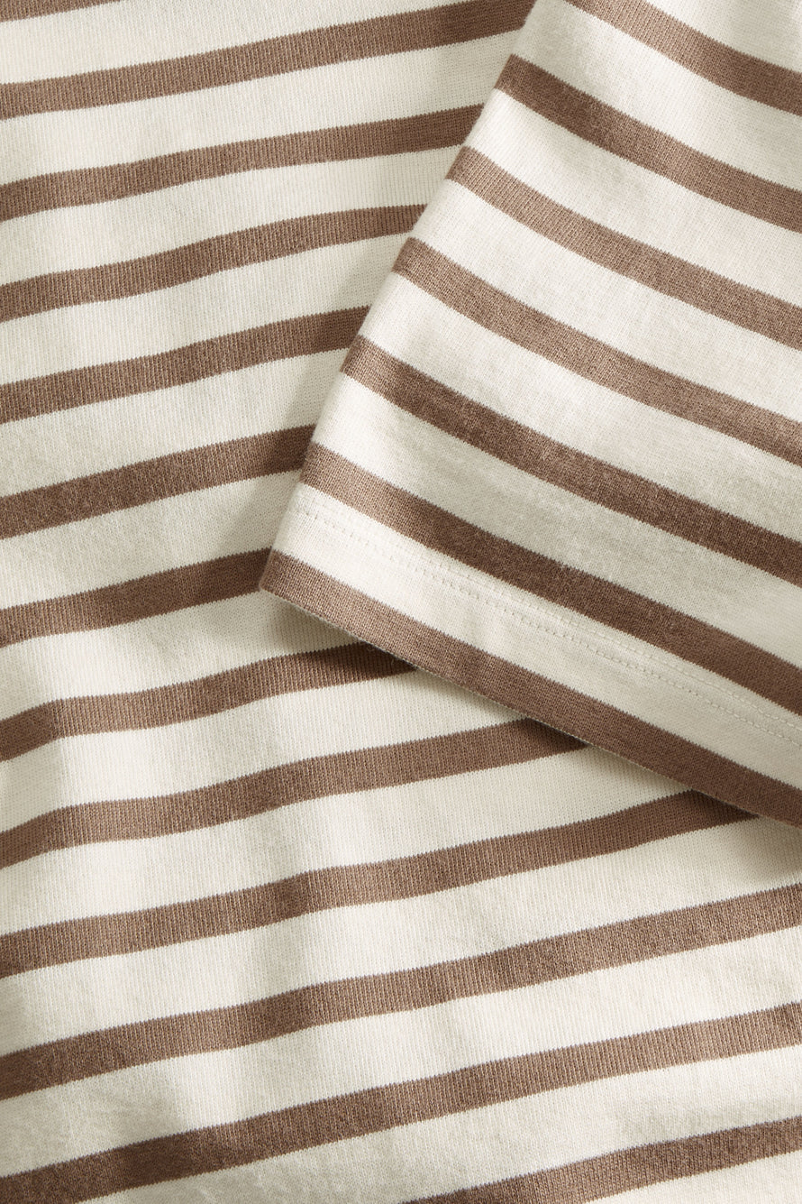 Loui Regular Tee light brown stripes