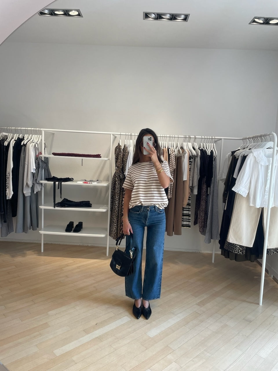 Loui Regular Tee light brown stripes