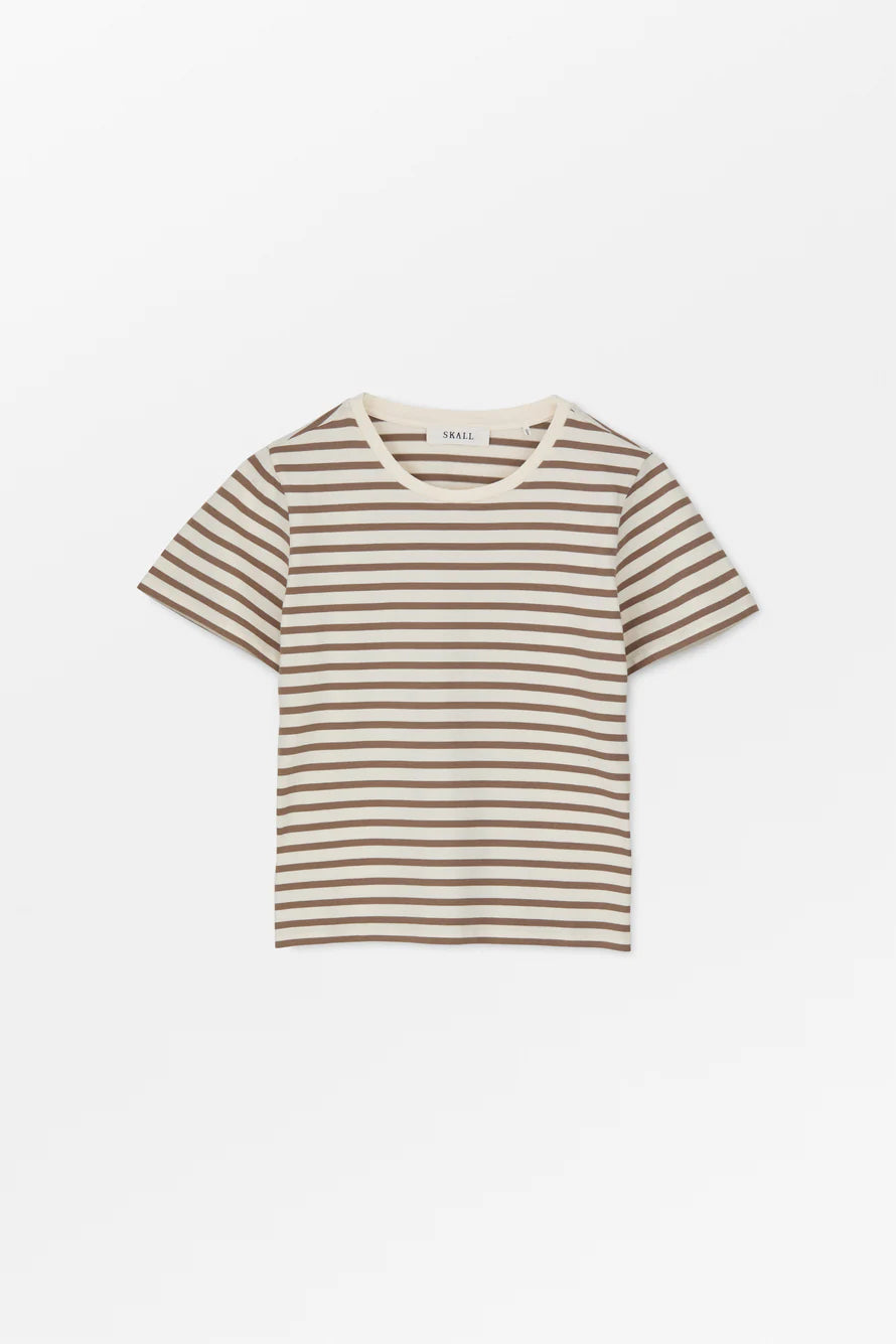Loui Regular Tee light brown stripes