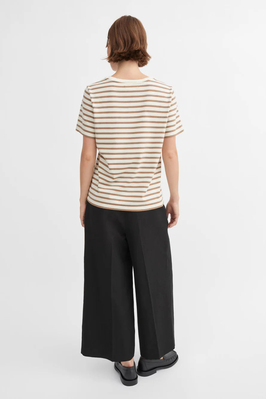 Loui Regular Tee light brown stripes
