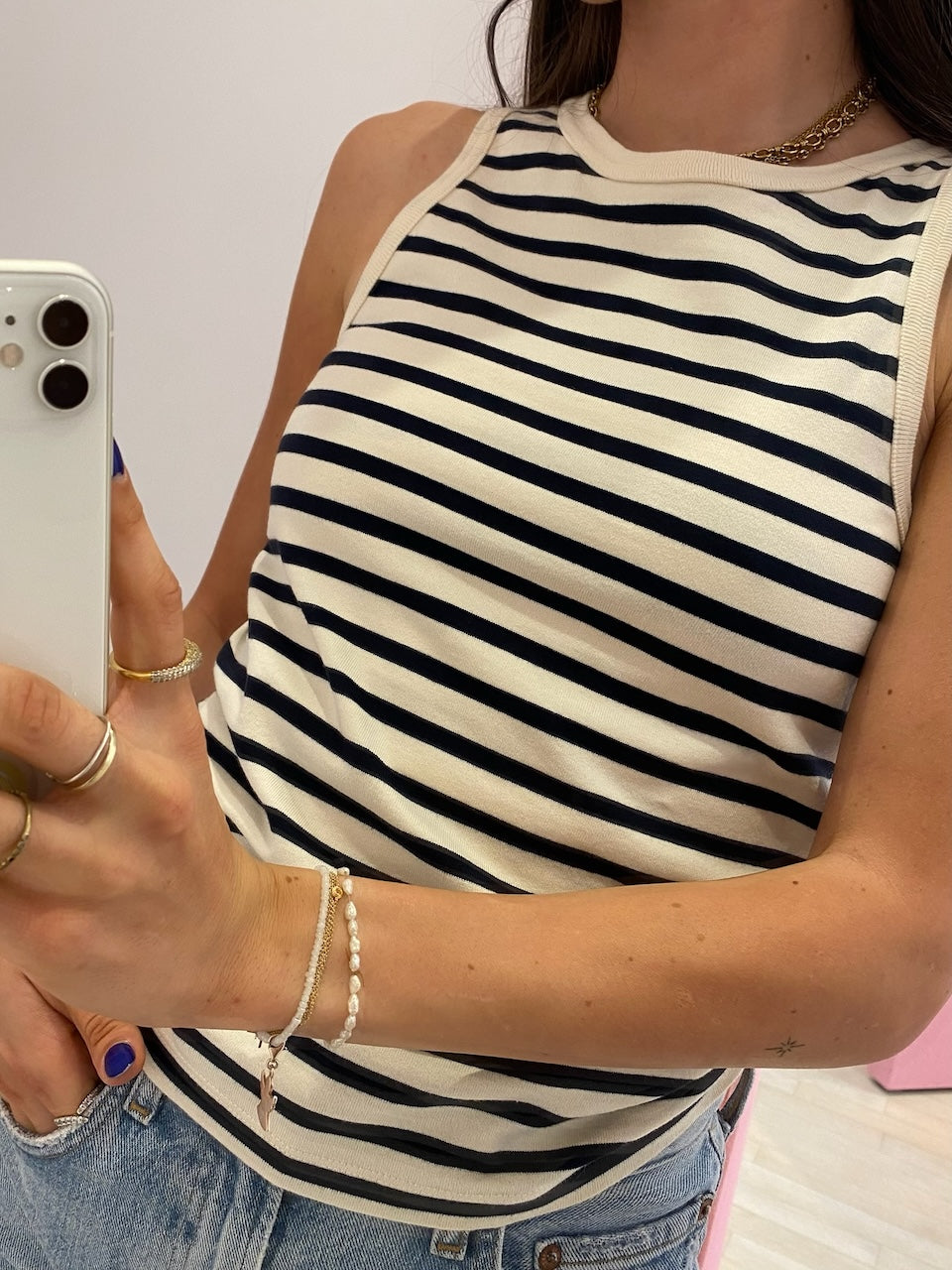 Loui Tank Top navy stripes