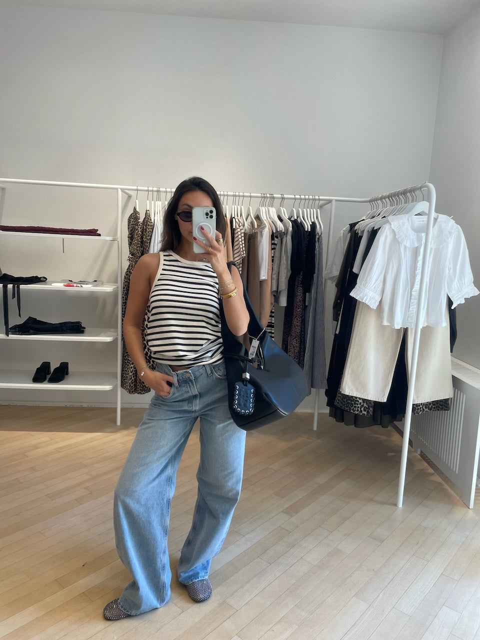 Loui Tank Top light brown stripes