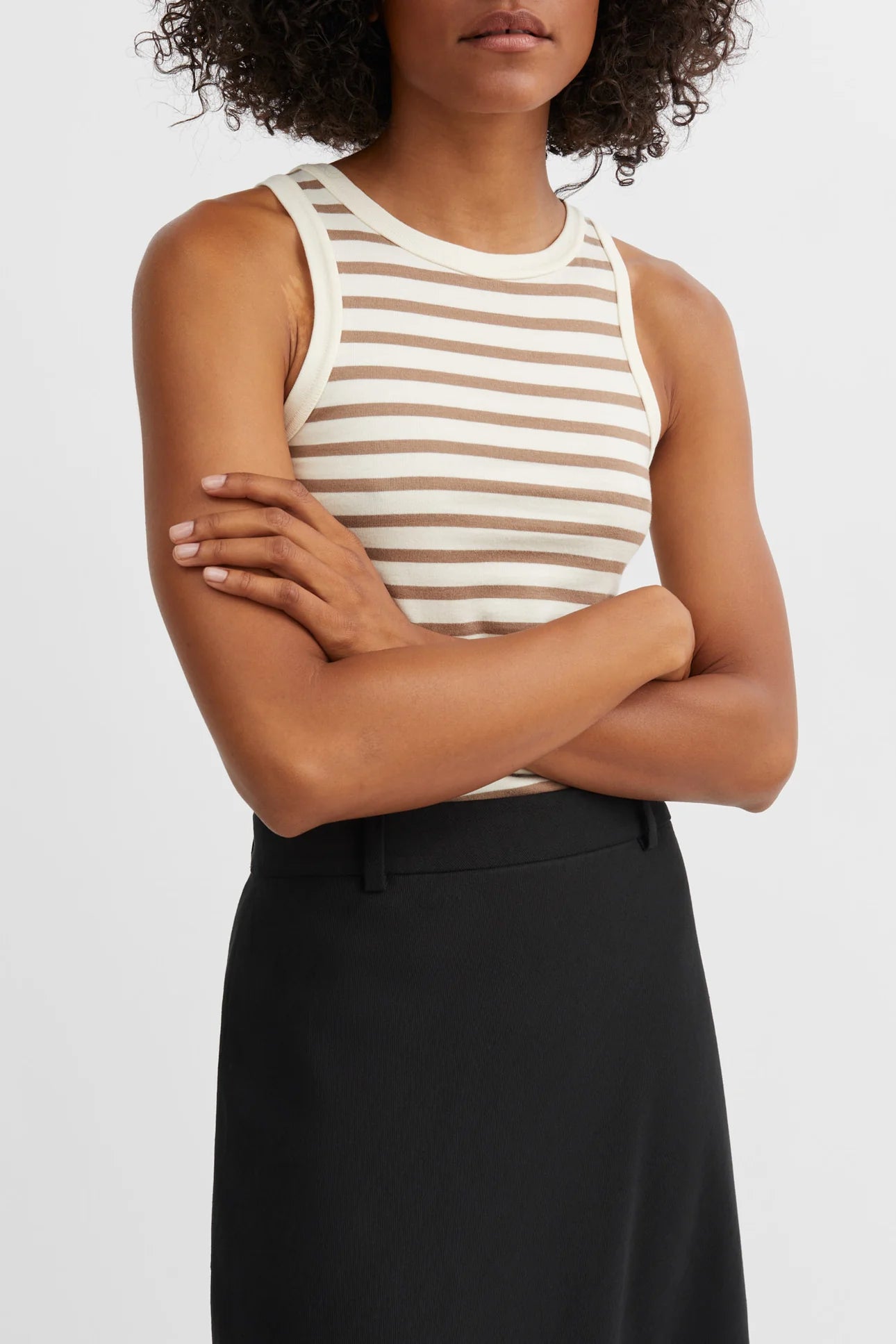 Loui Tank Top light brown stripes