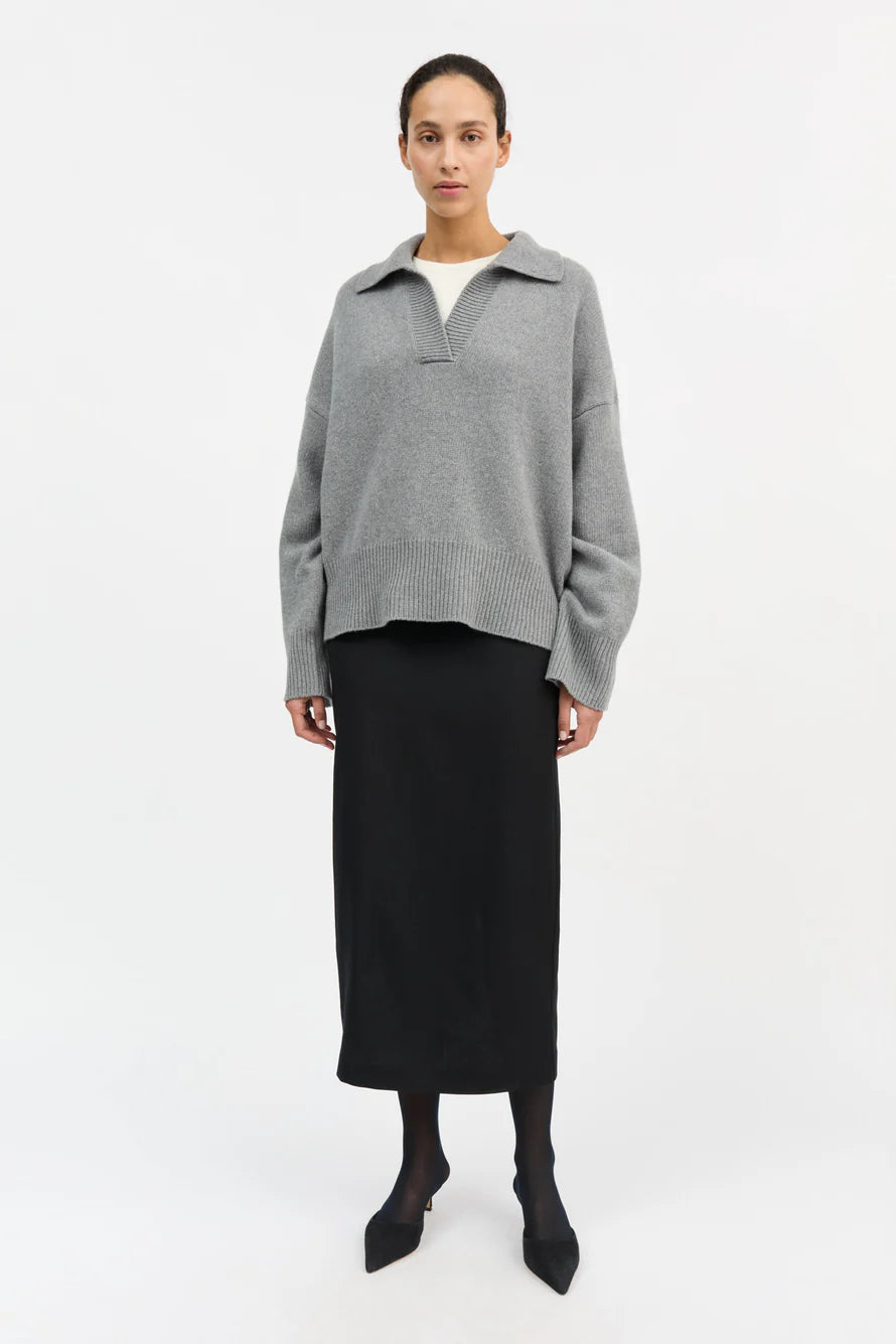 Dean V-Neck Jumper grey melange