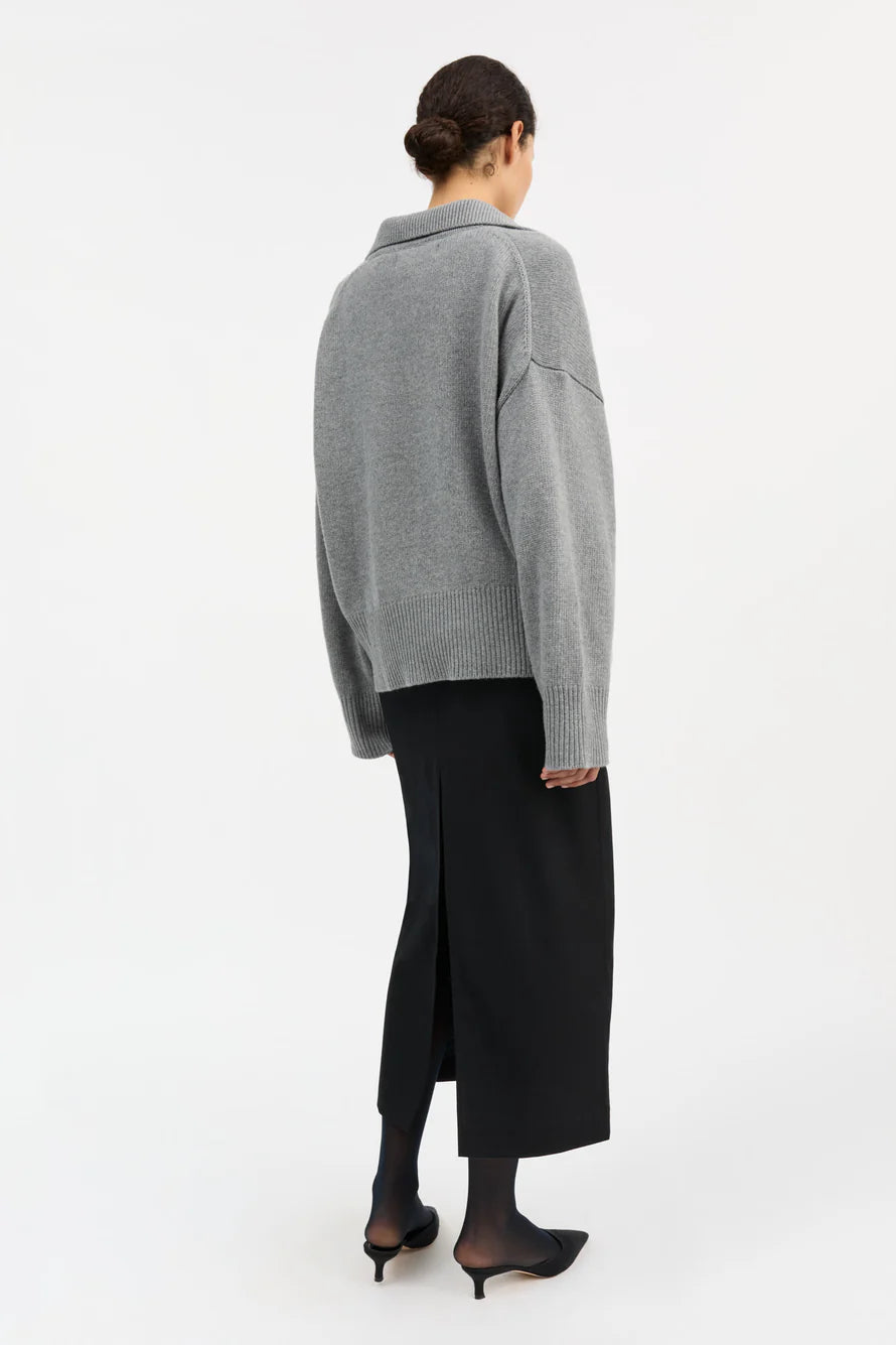 Dean V-Neck Jumper grey melange