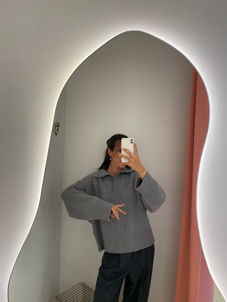 Dean V-Neck Jumper grey melange