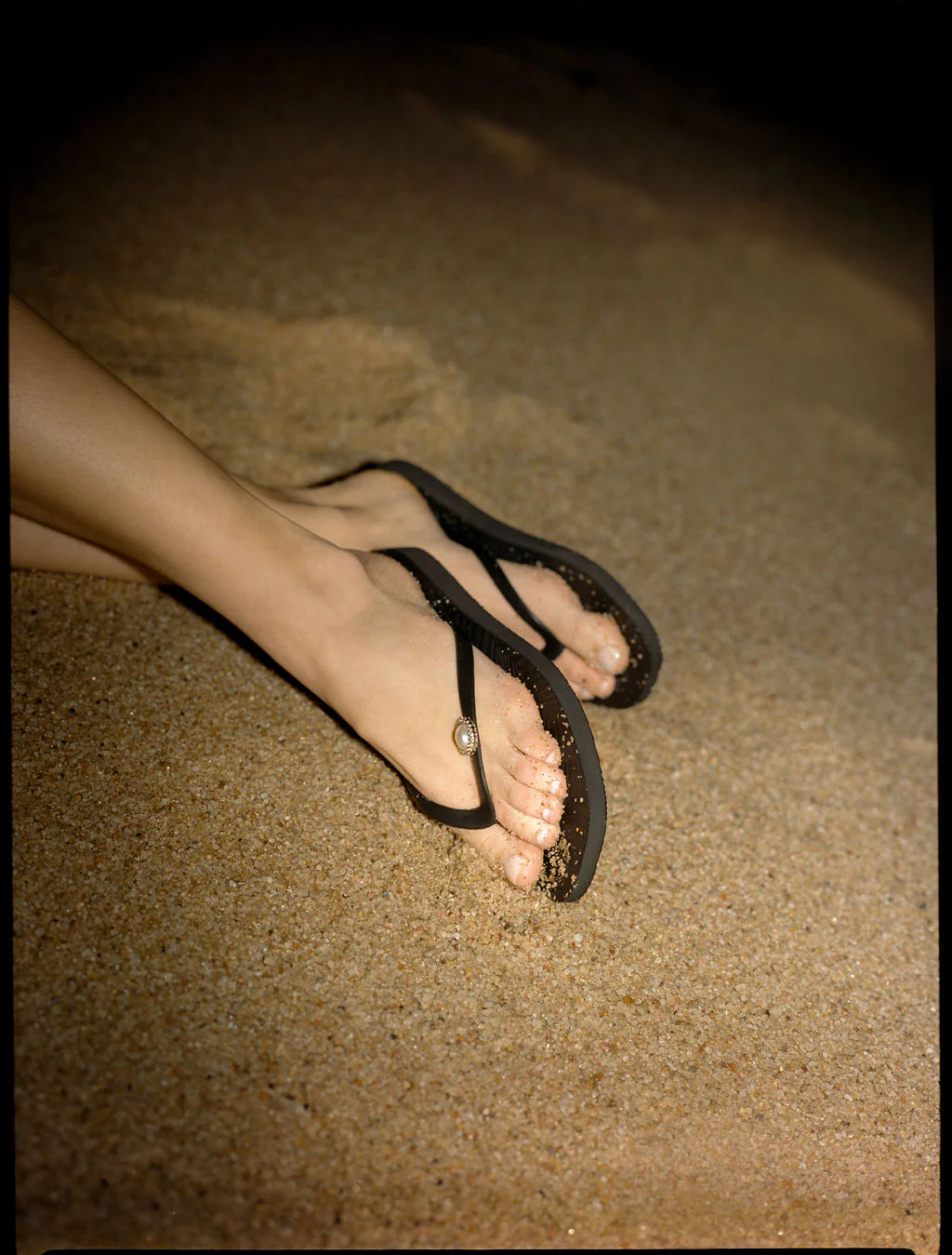 Tapered Flip Flop pearl marseille black