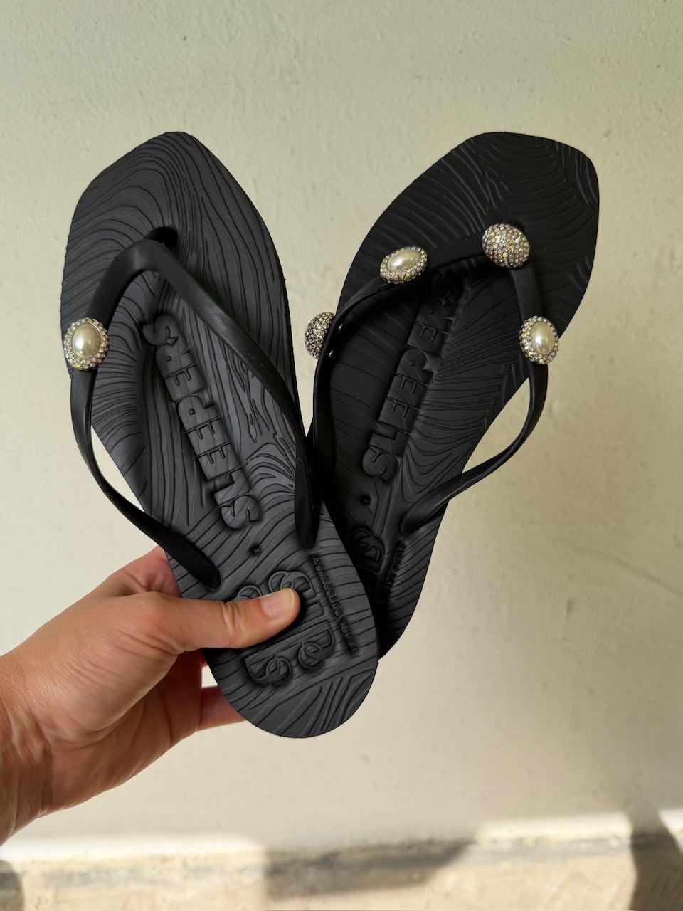 Tapered Flip Flop pearl marseille black