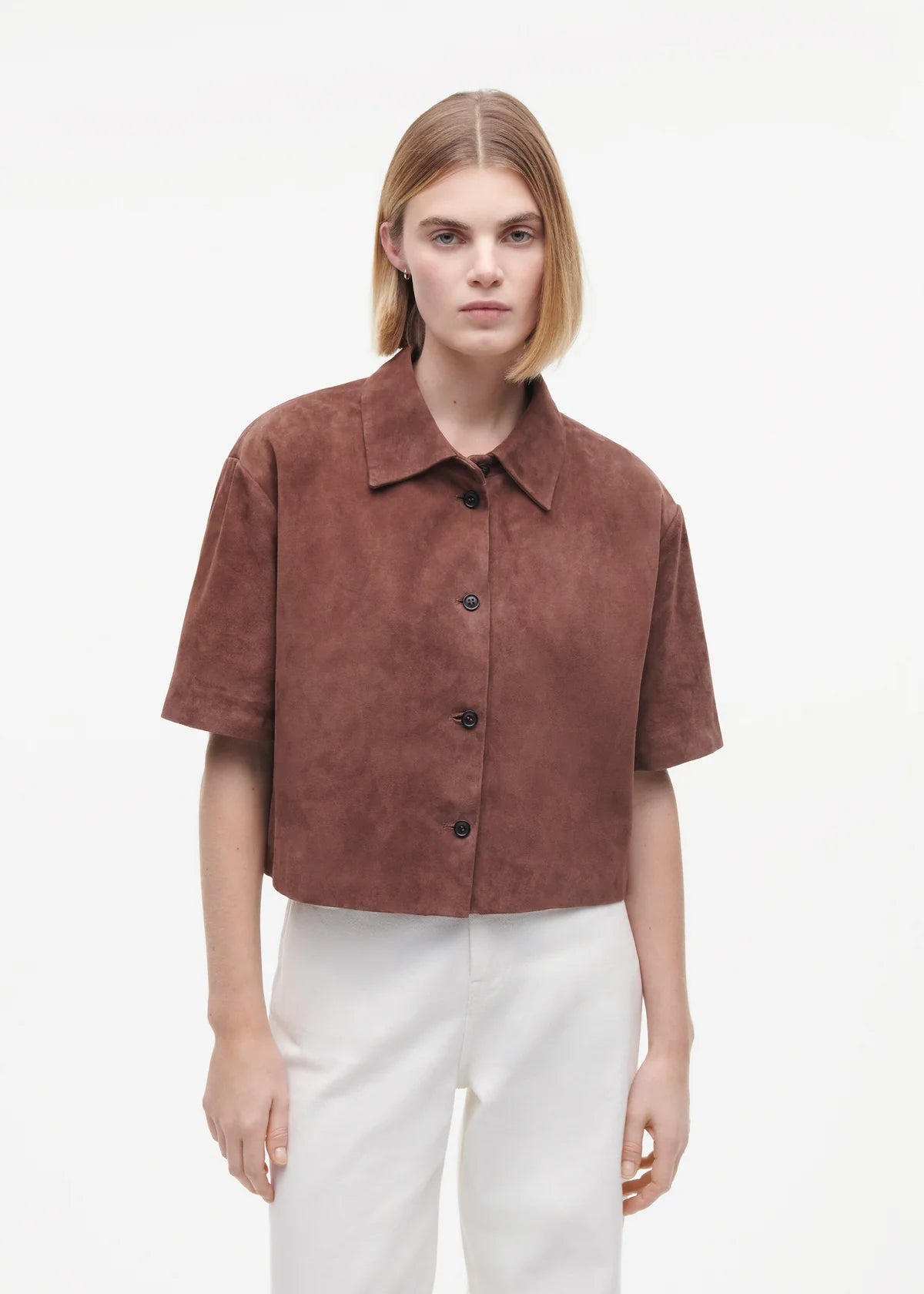 Eveline Goat Suede Top marrone