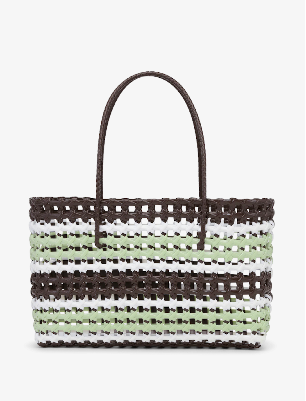 Kaya Woven Tote Big brown striped