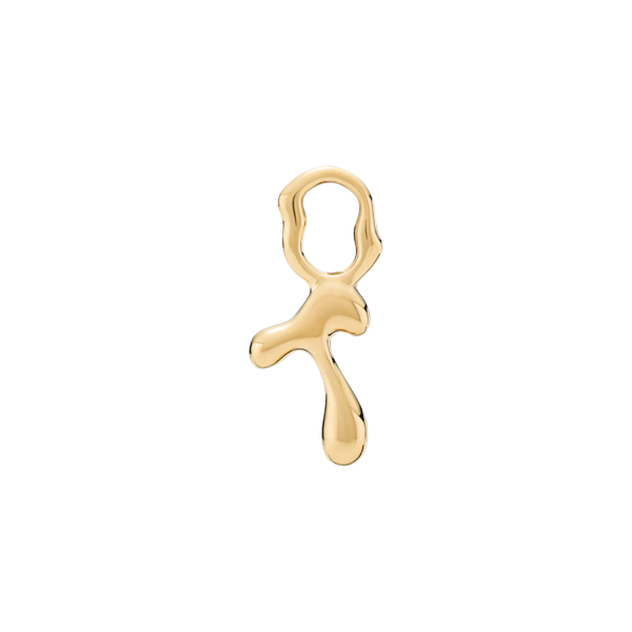 Fluent Letter T Charm Earring Gold