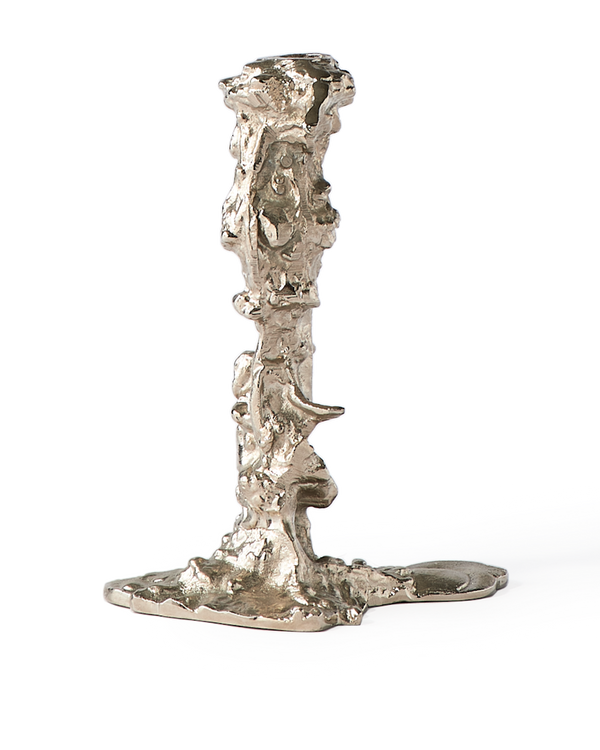 Drip Candle Holder Large silver