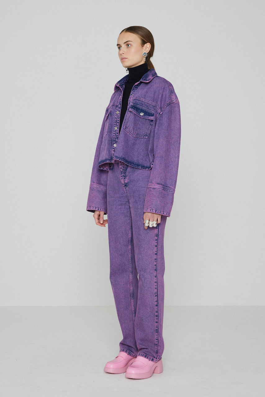 Denim Pants acid washed lilac
