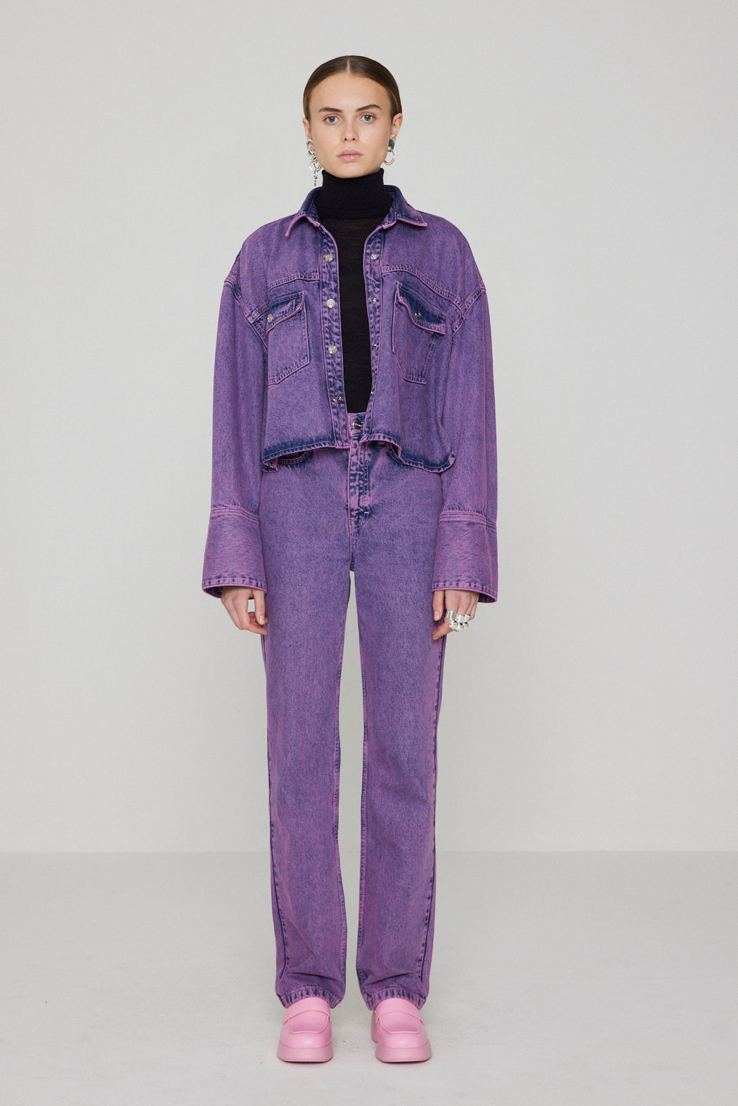 Denim Pants acid washed lilac