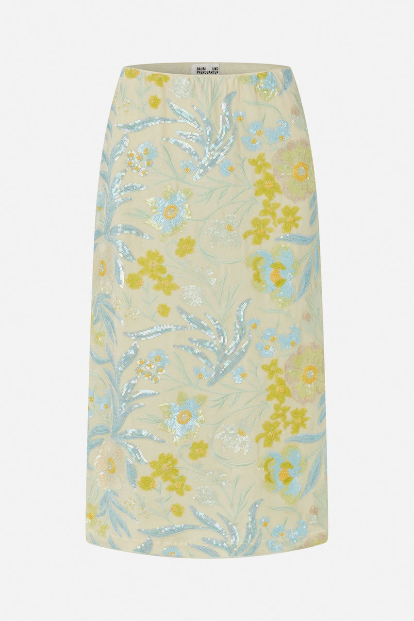Jolette Midiskirt pastel sequins flower
