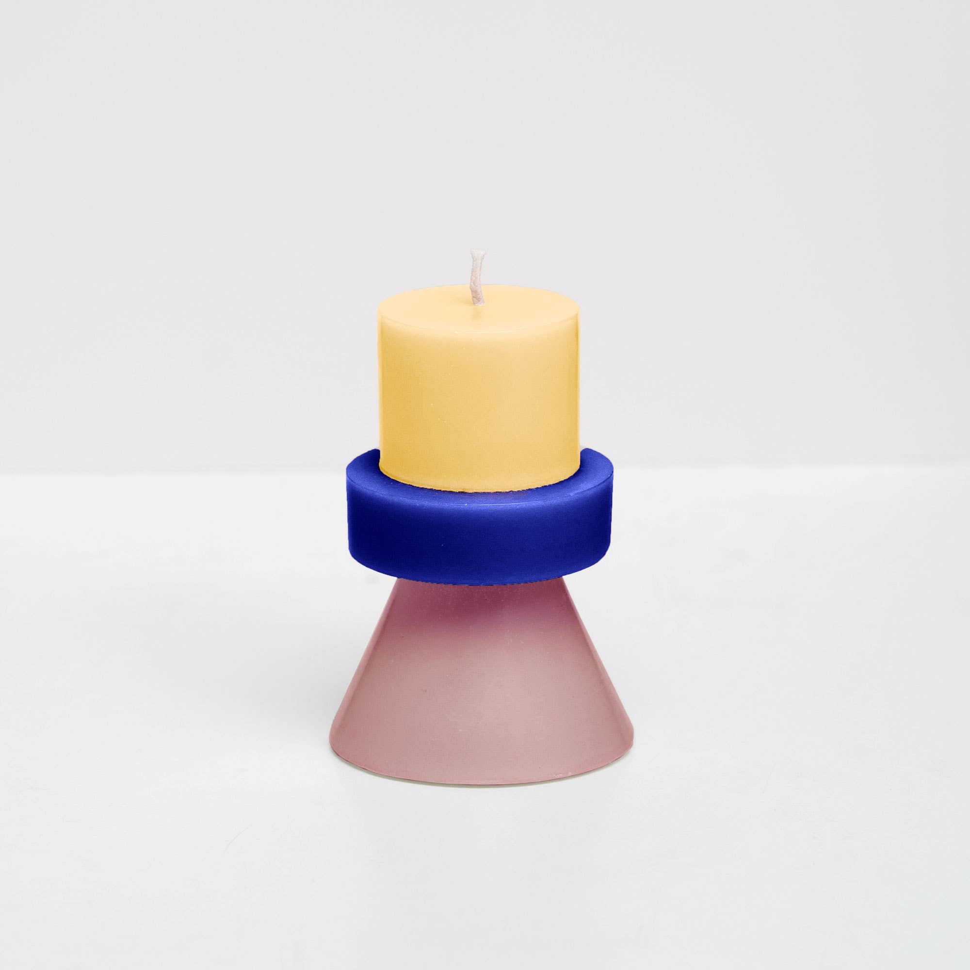 Stapelkerze - Mini Creme / Marineblau / Lachsfarben
