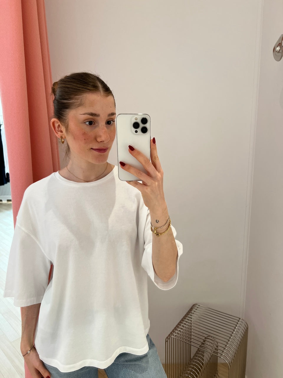 Sage Boxy Crew T-Shirt white